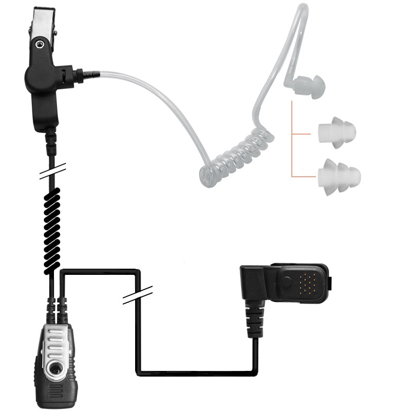 2-Kabel Hörsprechgarnitur mit Schallschlauch - TPH700 - Split PTT/Mikro_10291