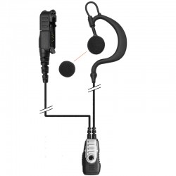2-Kabel Hörsprechgarnitur mit flexiblem Ohrhänger, mit Mikrofon und PTT_10292