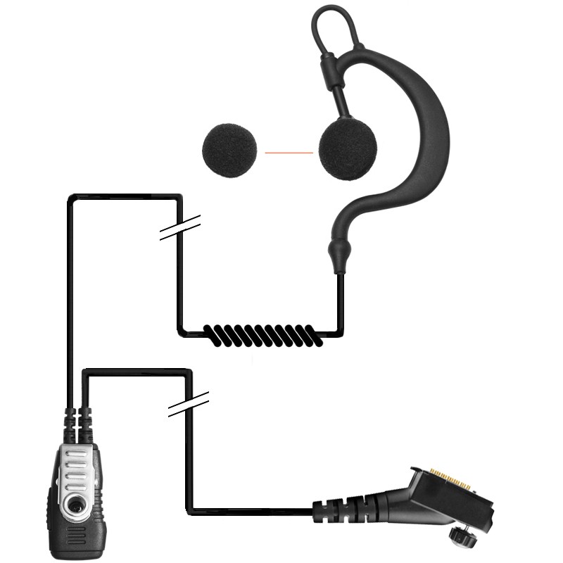 2-Kabel Hörsprechgarnitur mit flexiblem Ohrträger - TPH900_10298