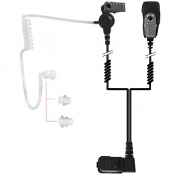 2-Kabel Hörsprechgarnitur mit Schallschlauch, Mikrofon & PTT - TPH700 - Beidseitig_10301