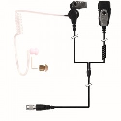 2-Kabel Hörsprechgarnitur mit 12Pin Hirose Stecker, Schallschlauch und PTT_11363