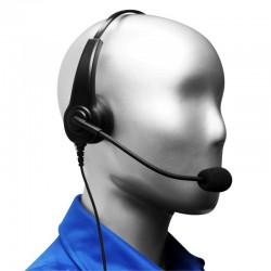 Leichtgewicht Bügel-Headset mit einseitigem Lautsprecher und Schwanenhalsmikrofon - mit In-line PTT_11528