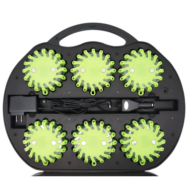 Powerflare LED Warnleuchte grün - 6er Set im Koffer_12854