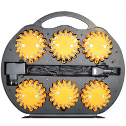 Powerflare LED Warnleuchte orange - 6er Set im Koffer_12871