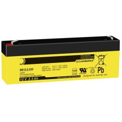 SUN Battery Standard Bleiakku - SB12-2.3V0 - 12V - 2.3Ah - VdS - (Faston 4.8mm)_13778