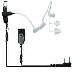 2-Kabel Hörsprechgarnitur mit Schallschlauch, Mikrofon & PTT - Kenwood TK-3701D_14019