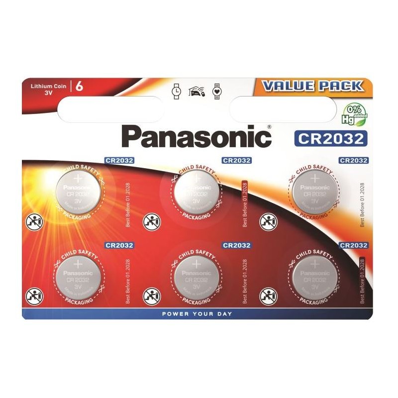 Panasonic Lithium Power - CR2032 - Packung à 6 Stk._14611